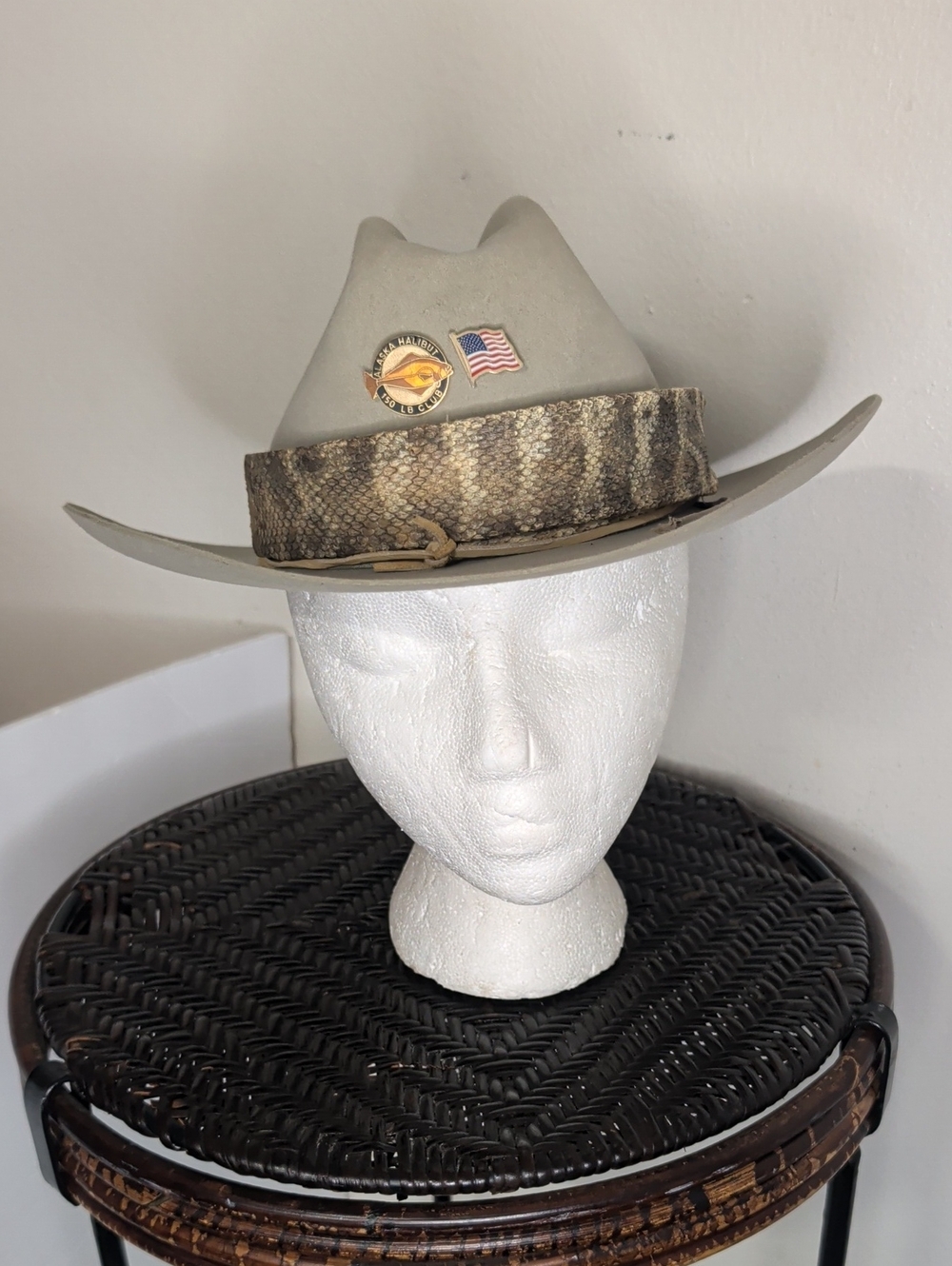 Resistol Hat Sz 6 3/4 Men Western Cowboy Hat With Rattle Snake Band
